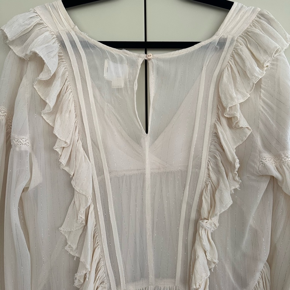 Maeve Cream Ruffled Blouse - Picture 4 of 6